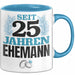 Silberhochzeit 25 Jahre Tasse Geschenk Ehemann Seit Silberhochzeit Spruch Blau Trendation