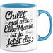 Elke-Marie Tasse Geschenk Chillt Mal Alle Elke-Marie Ist Ja Jetzt Da Geschenkidee Becher mit Name Blau Trendation