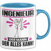 Ingenieur Tasse Geschenk für Ingenieur Der Mann Der Alles Kann Geschenkidee zum Geburtstag Blau Trendation
