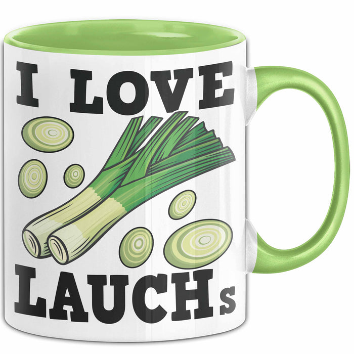 I Love Lauchs Tasse Geschenk Jogger Fitness Fun Spass Grün Trendation