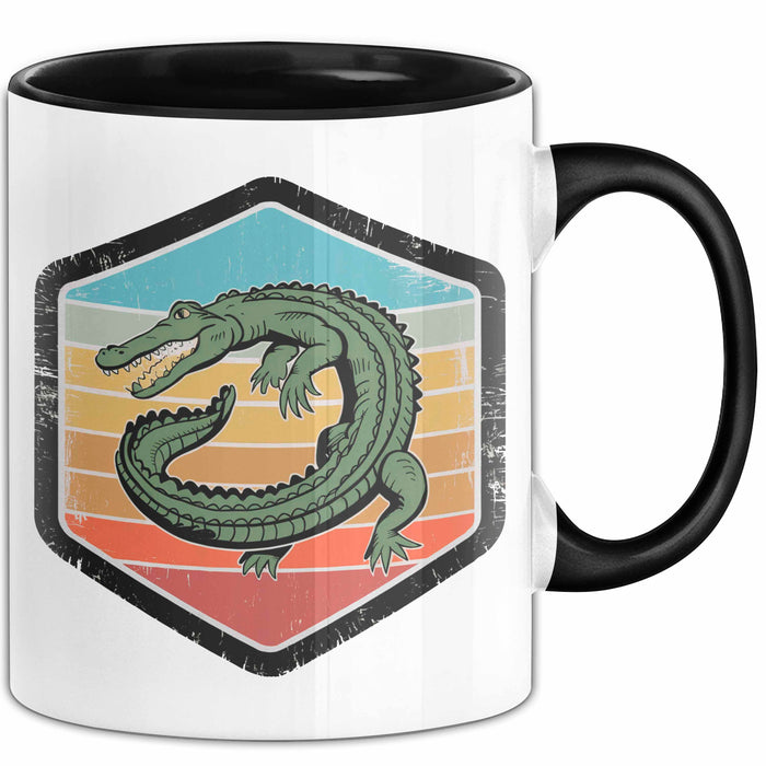 Krokodil Tier Tasse Geschenk Lustige Geschenkidee Spruch Schwarz Trendation