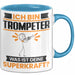 Trompeter Tasse Geschenk für Trompeter Geburtstag Lustiger Spruch Kaffee-Becher Was Ist Deine Superkraft Blau Trendation