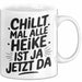 Heike Tasse Geschenk Chillt Mal Alle Heike Ist Ja Jetzt Da Geschenkidee Becher mit Name Weiß Trendation