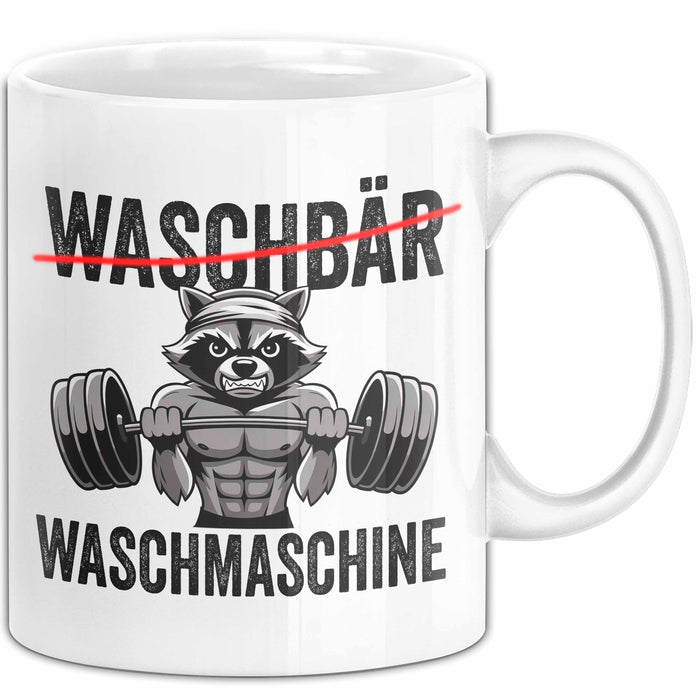 Waschbär Tierliebhaber Tasse Geschenk Lustige Geschenkidee Spruch Waschbär Waschmaschine Weiß Trendation