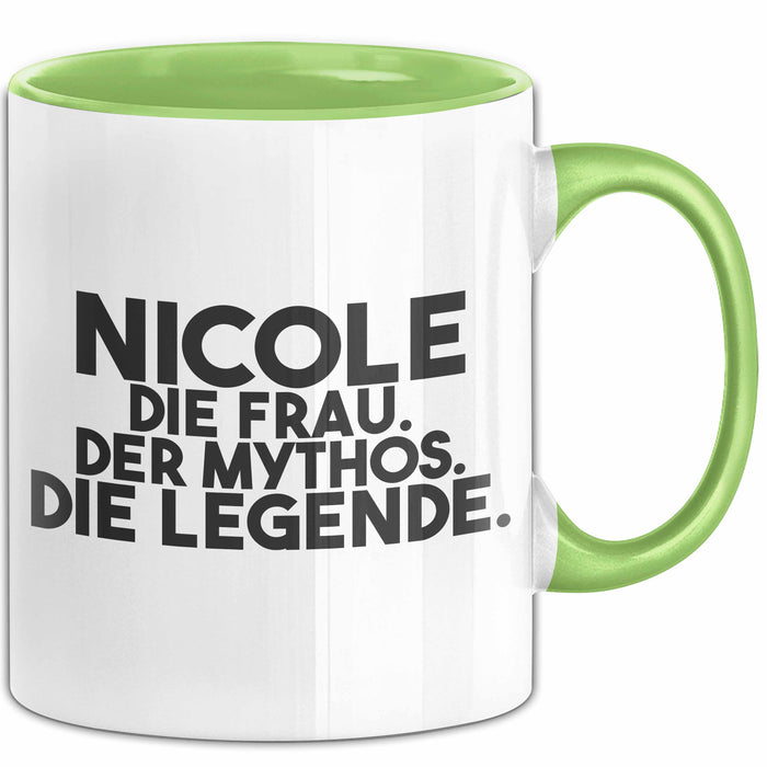 Nicole Tasse Nicole – Die Frau. Der Mythos. Die Legende. Geschenk Grün Trendation
