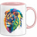 Bunter Löwe Tasse Geschenk Lustige Geschenkidee Spruch Rosa Trendation