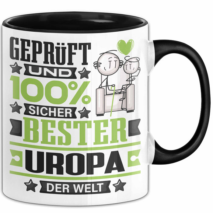 Uropa Geschenk Lustiger Spruch für Uropa Geschenkidee Bester Uropa Der Welt Schwarz Trendation