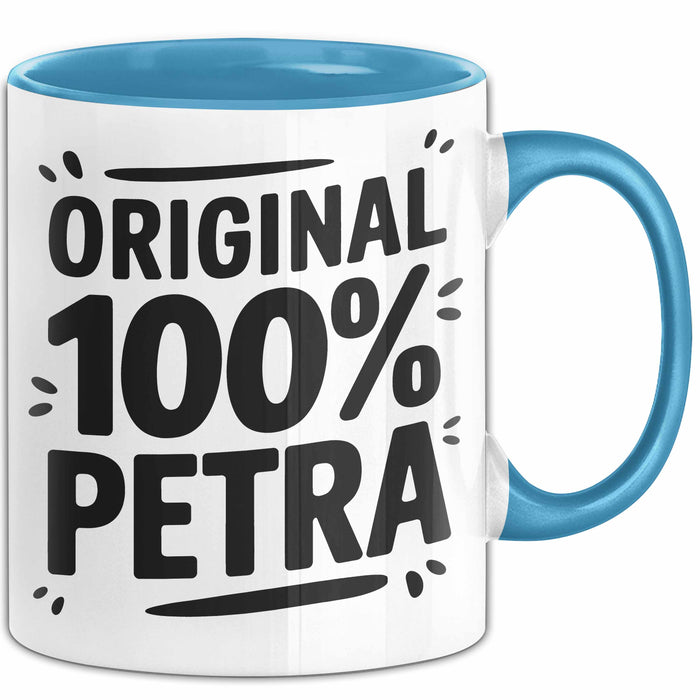 Petra Tasse Geschenk Original 100% Petra Geschenkidee Geburtstag Blau Trendation
