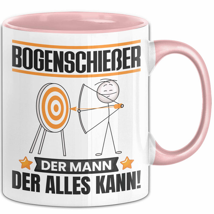 Bogenschießer Tasse Geschenk für Bogenschießer Der Mann Der Alles Kann Geschenkidee zum Geburtstag Rosa Trendation