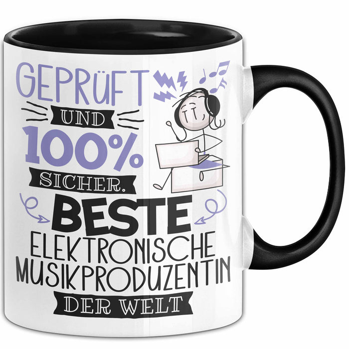 Beste Elektronische Musikproduzentin Der Welt Tasse Geschenk für Eine Elektronische Musikproduzentin Geprüft Und Sicher Geschenkidee Geburtstag Weihnachten Trendation