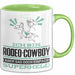 Rodeo-Cowboy Geschenk Tasse Ich Bin Rodeo-Cowboy Aber Sag Doch Einfach Superheld Lustige Geschenkdiee für Rodeo-Cowboy Kaffee-Becher Grün Trendation