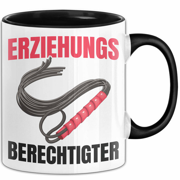 Witzige Tasse Geschenk Erziehungsberechtigter Spruch Lustiger Becher Schwarz Trendation