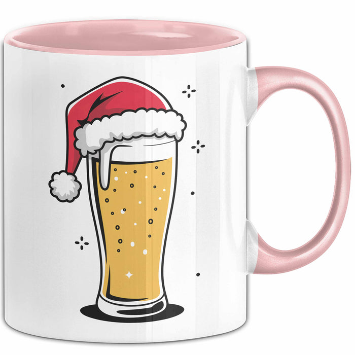 Bier Weihnachtsfeier Tasse Geschenk Lustige Geschenkidee Spruch Rosa Trendation