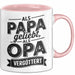 Papa Vatertag Tasse Becher Geschenk Lustige Geschenkidee Spruch Als Papa Geliebt Als Opa Vergöttert Rosa Trendation