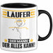 Läufer Tasse Geschenk für Läufer Der Mann Der Alles Kann Geschenkidee zum Geburtstag Schwarz Trendation