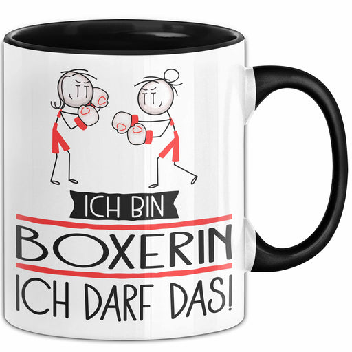 Geschenk für Boxerin Tasse Lustige Geschenkidee Geburtstag Ich Bin Boxerin Ich Darf Das Trendation