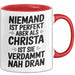 Christa Tasse Geschenk Niemand Ist Perfekt Christa Verdammt Nah Dran Geschenkidee Rot Trendation