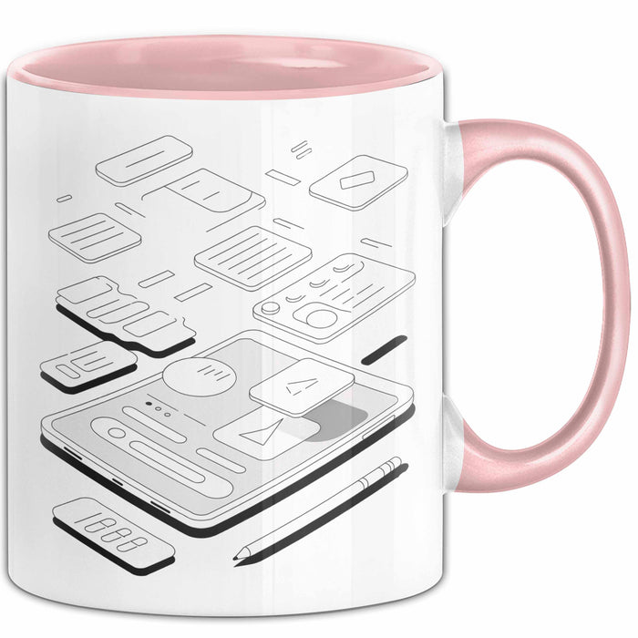 UI Designer Tasse Geschenk Lustige Geschenkidee Spruch Für Interface Gestalter Rosa Trendation