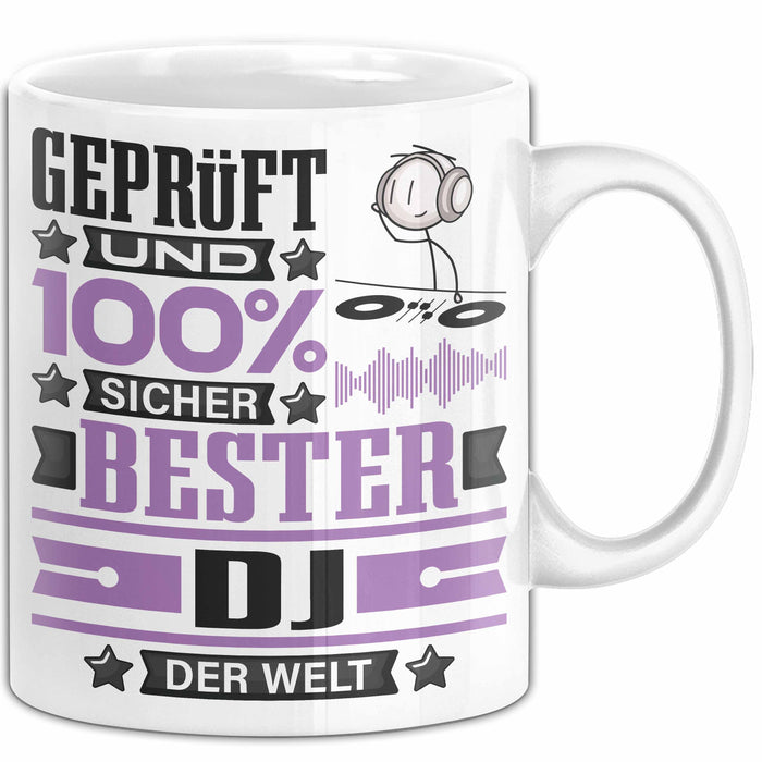 DJ Geschenk Lustiger Spruch für DJ Geschenkidee Bester DJ Der Welt Weiß Trendation