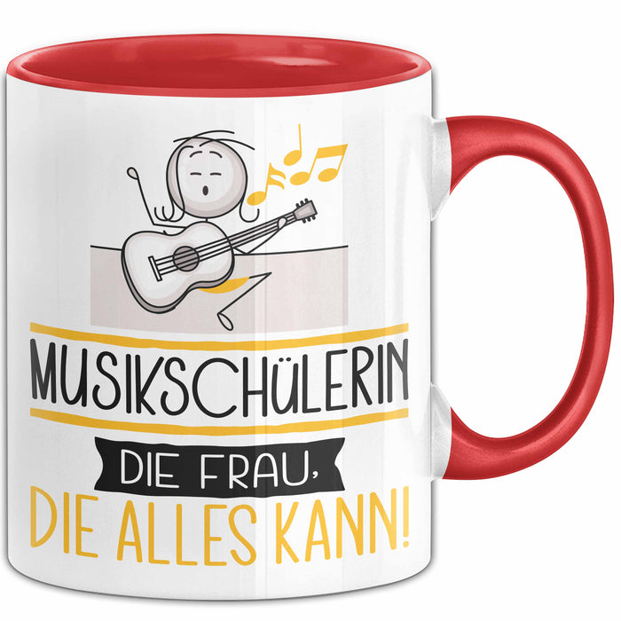 Musikschülerin Geschenk Tasse Becher Die Frau Die Allen Kann Geschenkidee für eine Musikschülerin Lustig Rot Trendation