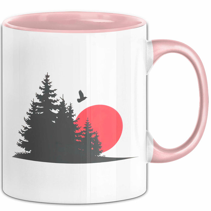 Natur Camping Tasse Geschenk Lustige Geschenkidee Spruch Rosa Trendation