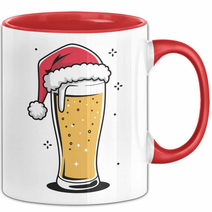 Bier Weihnachtsfeier Tasse Geschenk Lustige Geschenkidee Spruch Rot Trendation