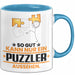 Puzzler Geschenk Tasse So Gut Kann Nur Ein Puzzler Aussehen Geschenkidee Kaffee-Becher Blau Trendation