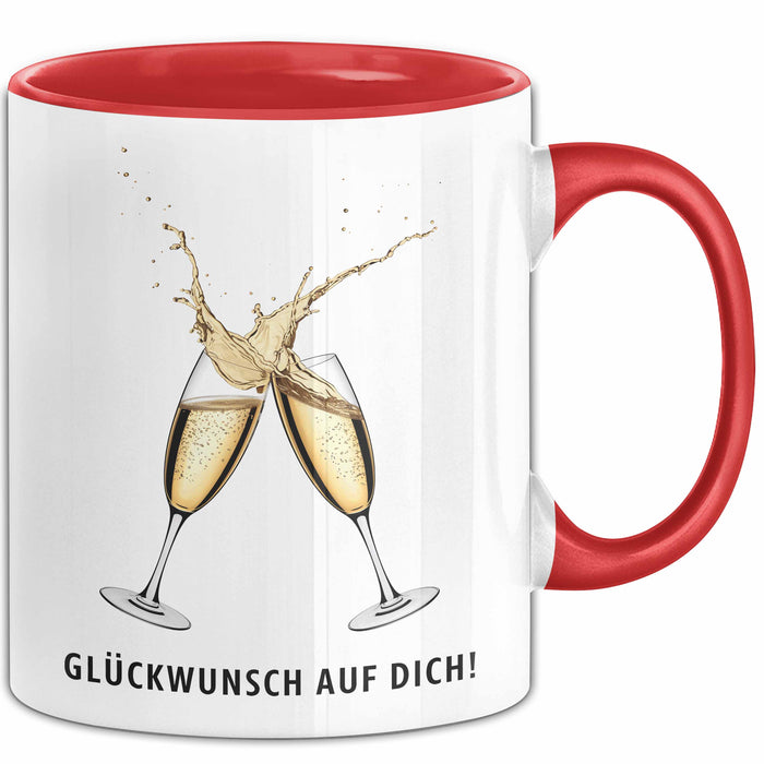 Schüler Abschluss Tasse Geschenk Lustige Geschenkidee Spruch Glückwunsch Auf Dich Rot Trendation