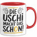 Frauen Mädchen Sarkasmus Tasse Geschenk Lustige Geschenkidee Spruch Die Uschi Macht Dat Schon Rot Trendation