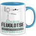 Fluglotse Geschenk Tasse Ich Bin Fluglotse Aber Sag Doch Einfach Superheld Lustige Geschenkdiee für Fluglotse Kaffee-Becher Blau Trendation