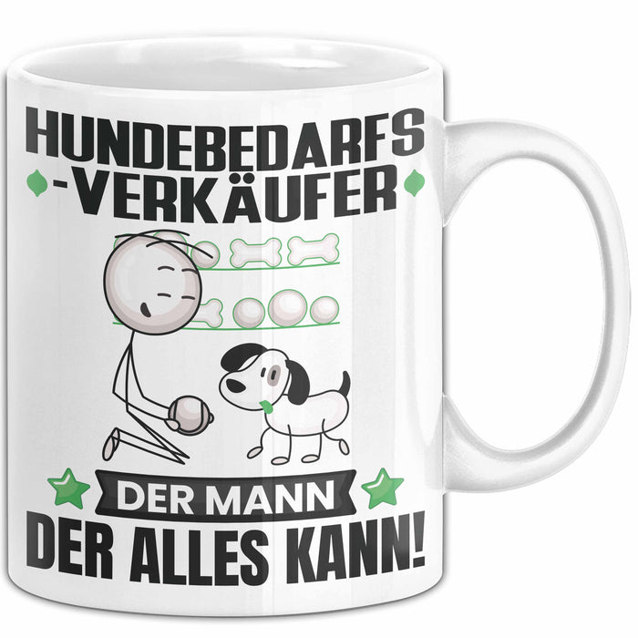Hundebedarfsverkäufer Tasse Geschenk für Hundebedarfsverkäufer Der Mann Der Alles Kann Geschenkidee zum Geburtstag Weiß Trendation