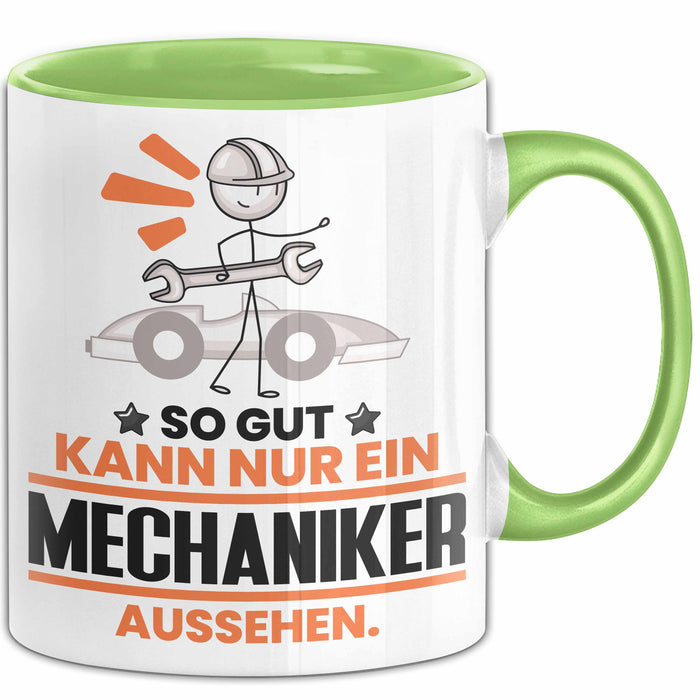 Mechaniker Geschenk Tasse So Gut Kann Nur Ein Mechaniker Aussehen Geschenkidee Kaffee-Becher Grün Trendation