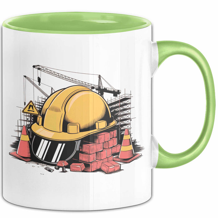 Bauarbeiter Tasse Geschenkidee Bauprofi Lustiger Spruch Geschenkidee Lustig Grün Trendation