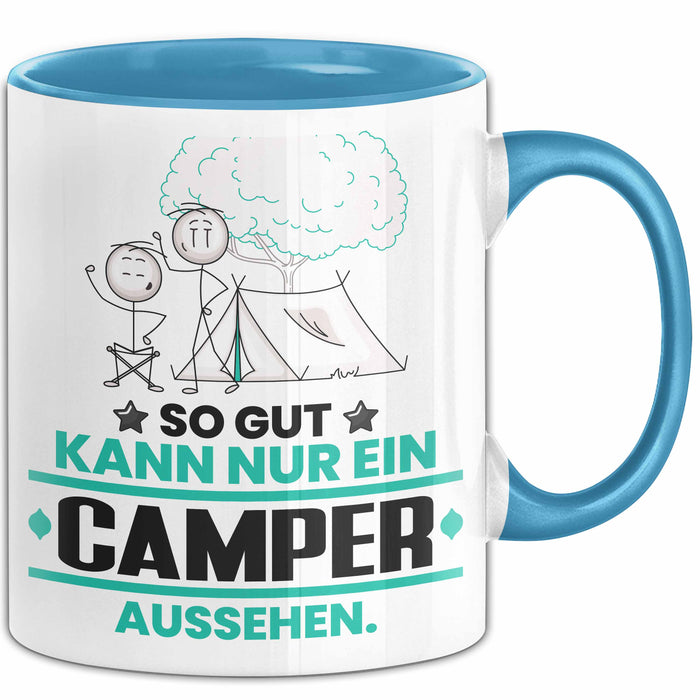 Camper Geschenk Tasse So Gut Kann Nur Ein Camper Aussehen Geschenkidee Kaffee-Becher Blau Trendation