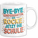 Grundschüler Tasse Geschenk Lustige Geschenkidee Spruch Bye Bye Kindergarten Weiß Trendation
