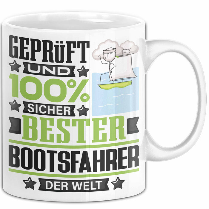 Bootsfahrer Geschenk Lustiger Spruch für Bootsfahrer Geschenkidee Bester Bootsfahrer Der Welt Weiß Trendation