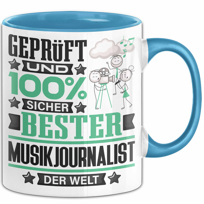 Musikjournalist Geschenk Lustiger Spruch für Musikjournalist Geschenkidee Bester Musikjournalist Der Welt Blau Trendation