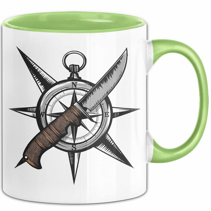 Survivalist Tasse Geschenkidee für Prepper und Outdoor Fans Grün Trendation
