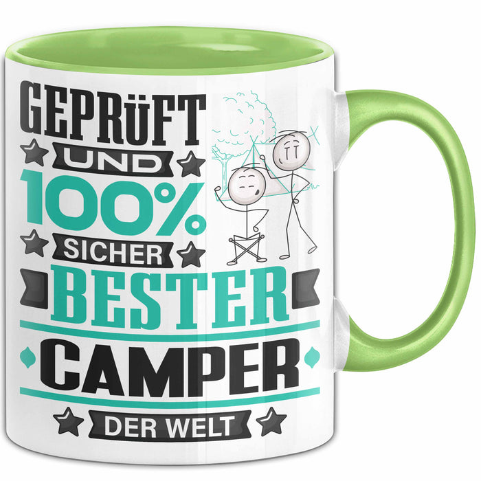 Camper Geschenk Lustiger Spruch für Camper Geschenkidee Bester Camper Der Welt Grün Trendation
