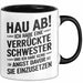 Big Sister Ältere Geschwister Schwestern Tasse Becher Geschenk Lustige Geschenkidee Spruch Ich Habe Eine Verrückte Schwester Trendation