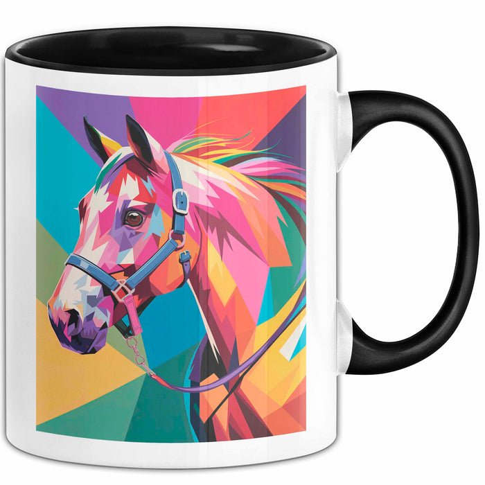 Pferde Tierliebhaber Tasse Geschenk Lustige Geschenkidee Spruch Schwarz Trendation