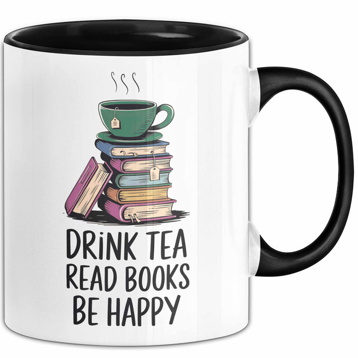Buchleser Bücher Lesen Tasse Geschenk Lustige Geschenkidee Spruch Tee Trinken Bücher Lesen Schwarz Trendation
