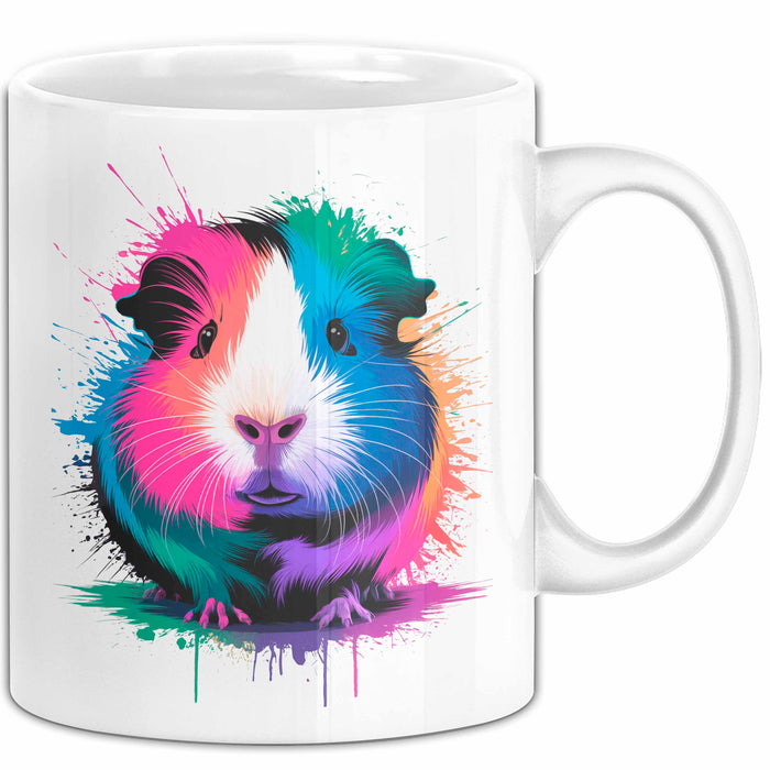 Buntes Meerschweinchen Tierliebhaber Tasse Geschenk Lustige Geschenkidee Spruch Weiß Trendation