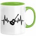 Gitarrist Geschenk Tasse für Gitarrenspieler Männer Geschenkidee Herzschlag Gitarre Kaffee-Becher Grün Trendation