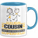 Cousin Geschenk Tasse Ich Bin Cousin Aber Sag Doch Einfach Superheld Lustige Geschenkdiee für Cousin Kaffee-Becher Blau Trendation