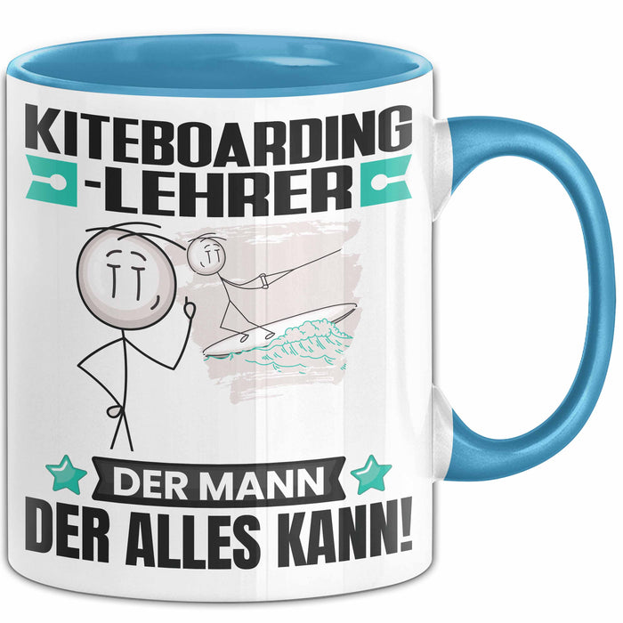 Kiteboarding-Lehrer Tasse Geschenk für Kiteboarding-Lehrer Der Mann Der Alles Kann Geschenkidee zum Geburtstag Blau Trendation