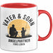 Angeln Fischer Vater Sohn Tasse Becher Geschenk Lustige Geschenkidee Spruch Vater & Sohn Angelpartner Fürs Leben Rot Trendation