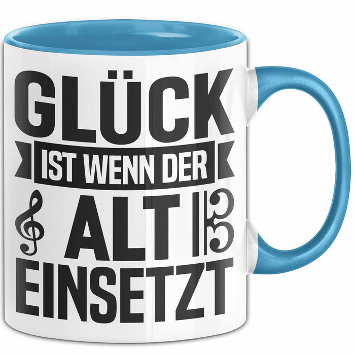 Glück Wenn Alt Einsetzt Chor Chorprobe Singen Sänger Musiker Tasse Blau Trendation