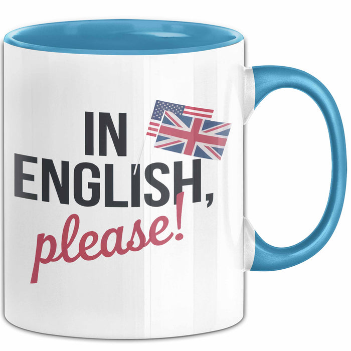 Englischlehrer Tasse Geschenk Auf Englisch Bitte Geschenk Blau Trendation