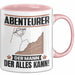 Abenteurer Tasse Geschenk für Abenteurer Der Mann Der Alles Kann Geschenkidee zum Geburtstag Rosa Trendation
